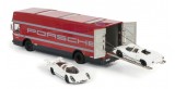 Porsche Set "Edition 70 Jahre Porsche" Racing Transporter with Porsche 908 Short & Long Tail 1:43 Schuco 450372700