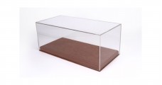 Brown / Tan Leatherette Base & Clear Display Case for 1:18 Scale BBR VET1804C1