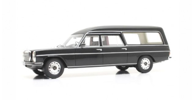 1:18 Cult Scale Mercedes 230/8 W114 Pollmann hearse 1972 black 