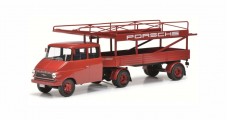 Opel Blitz Racing Transporter "Porsche" Red Truck 1:18 Schuco 450008400