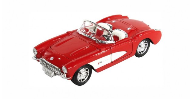 1/24-1/27 Welly 1957 Chevrolet Corvette Convertible Diecast voiture rouge 29393W-RD 
